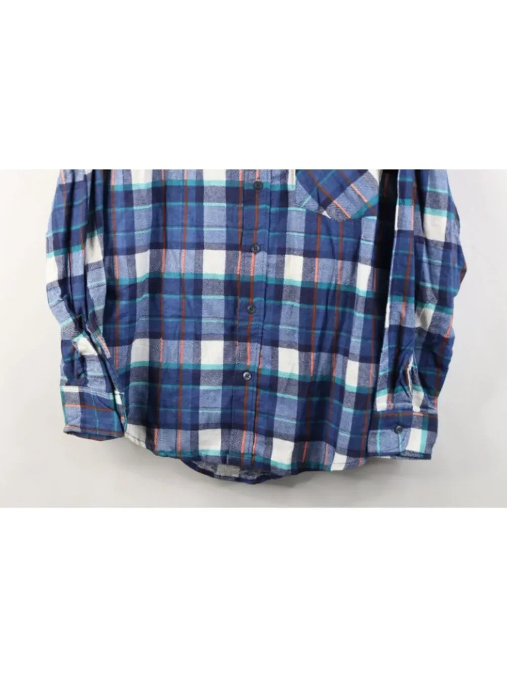 Vintage 70s Streetwear Mens Medium Faded Flannel Collared Button Shirt Plaid